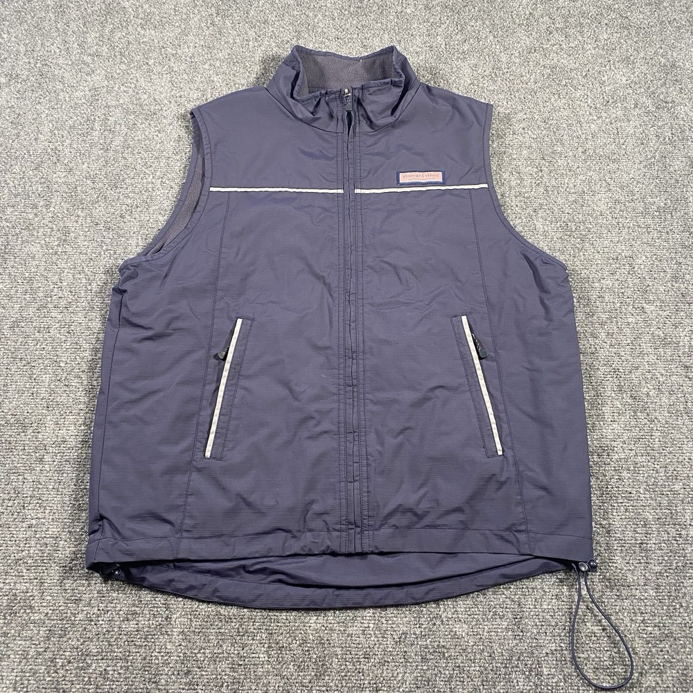Vineyard Vines Full Zip Fleece Lined Sailing Vest Mens M Reflective Softshell